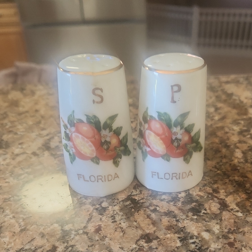 Florida Orange Ceramic Salt and Pepper Shakers